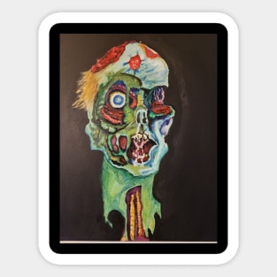 Zombiefied Zombie Head and Logo Sticker